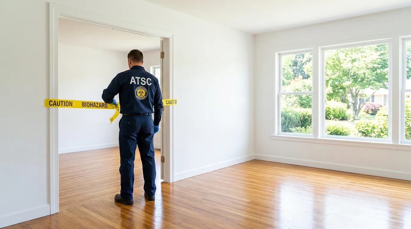 Certified biohazard cleanup crew performing Crime Scene Cleanup in Victorville